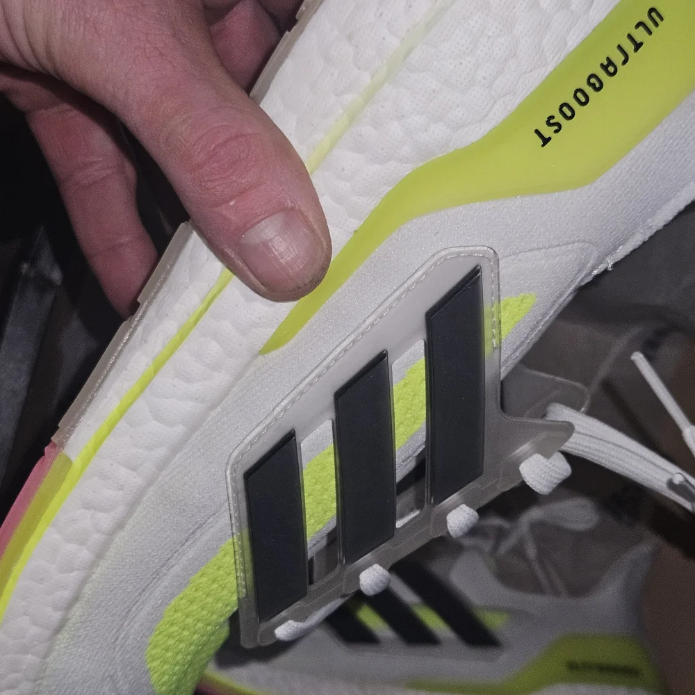 Adidas Ultraboost White and Neon Yellow Sneakers - Picture 2 of 13